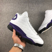 Air Jordan 13 Lakers White and Purple Sneakers