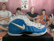 Nike Foamposite Basketball Sneakers White Blue