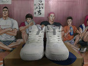 ASICS White and Blue Basketball Sneakers