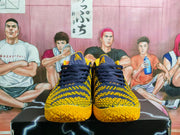 Nike Purple and Yellow Basketball Sneakers