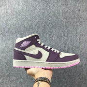 Jordan Air 1 Mid Purple White Pink Sneakers 555112-500