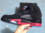 Jordan 5 Black Red Purple High-Top Sneakers