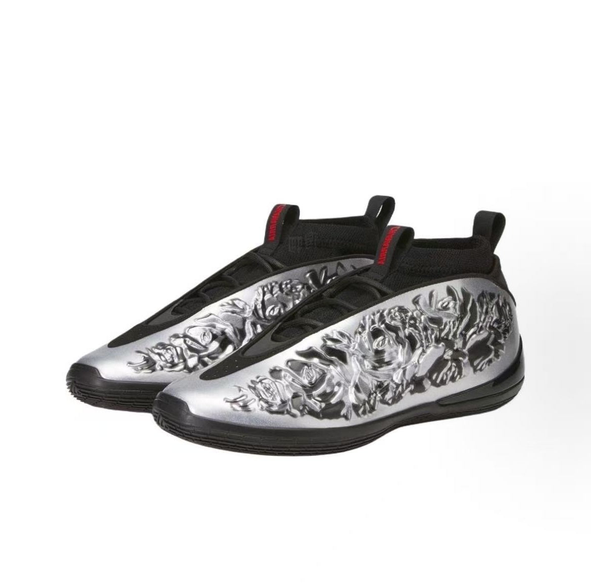939-14 Silver Black Slip-On Sneakers