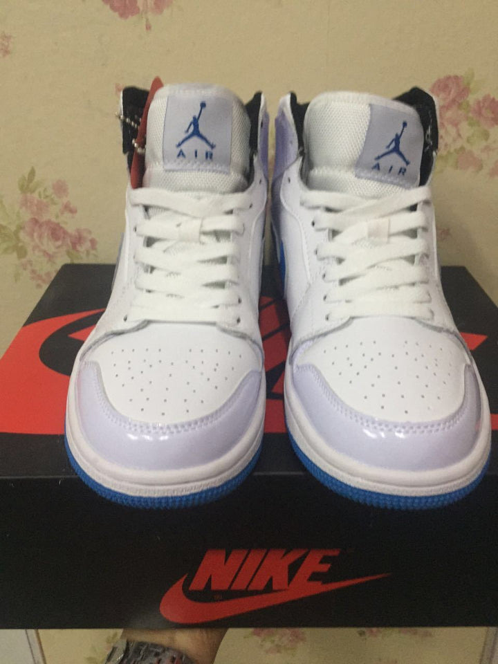 Jordan 1 High Sneakers White and Legend Blue