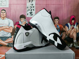 Jordan 14 White Black Basketball Sneakers