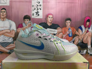 Nike White and Blue Low-Top Sneakers