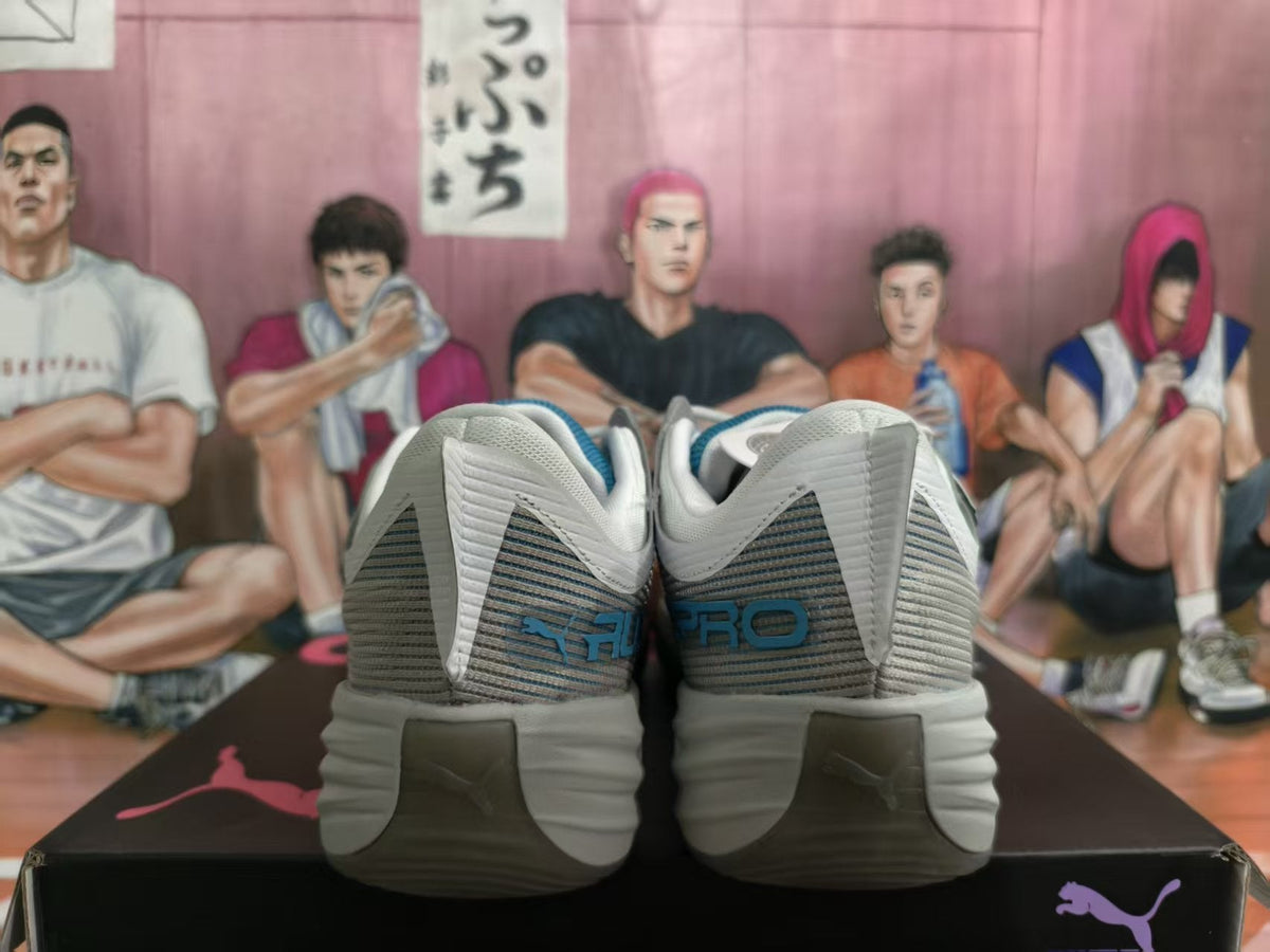 Puma All-Pro Nitro Basketball Shoes Gray Blue