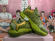 Green Basketball Sneakers with Sculpted Sole