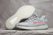 Yeezy 350 V2 Sneakers in Gray with Mint Accents