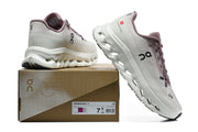 On Cloudmonster 3 Running Shoes in White and Mauve