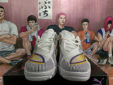 PUMA All-Pro Basketball Shoes in White, Purple and Gold