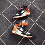 Air Jordan 1 Off-White Black Orange High-Top Sneakers