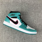 Jordan 1 Mid South Coast Teal White Sneakers 852542-306