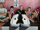 Nike White Black Gold Basketball Sneakers
