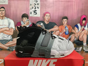 Nike Air More Uptempo Sneakers Black Grey White