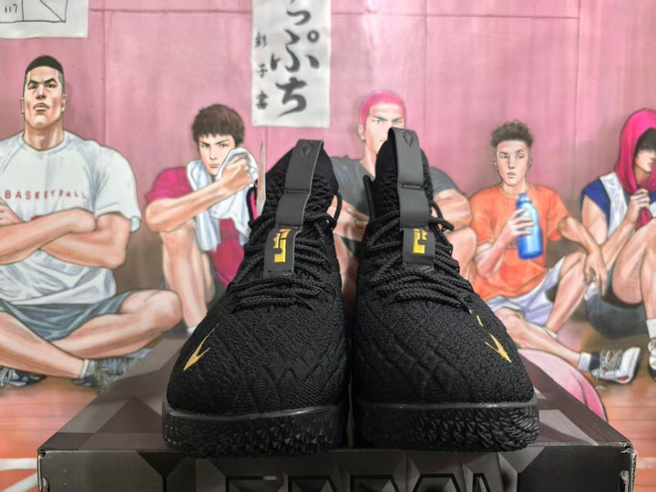 Nike Black and Gold Basketball Sneakers