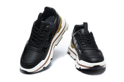 Hermès Black and White Leather-Style Lace-Up Sneakers