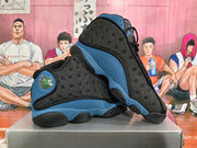 Jordan 13 Retro Black and Blue Basketball Sneakers