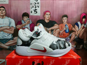 Nike Zoom Basketball Sneakers Gray White Red