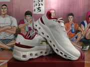 On Cloud Sneakers White Red Gold