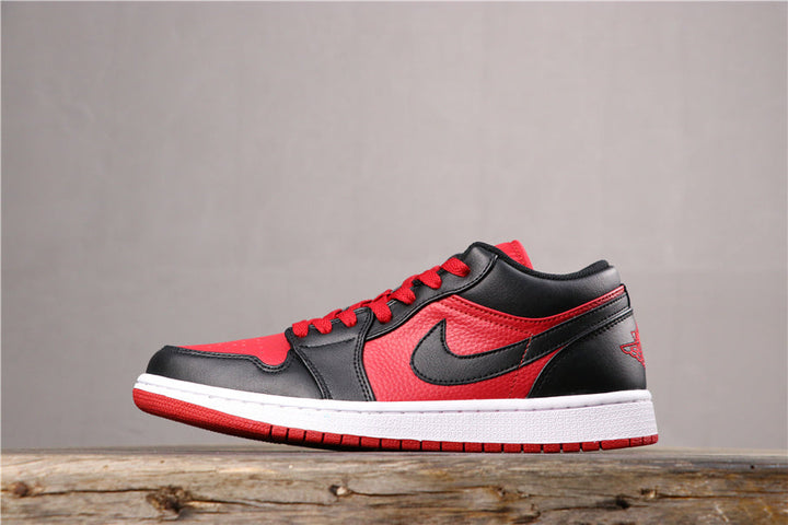 Jordan 1 Low Black Red White Sneakers 553558-610