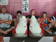 Nike Red and White Basketball Sneakers