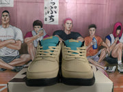 Beige Black Reebok Sneakers with Teal Accents