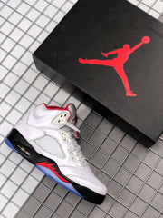 Air Jordan 5 Fire Red White Black Red Sneakers
