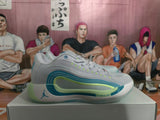 Jordan White Green Blue Basketball Sneakers