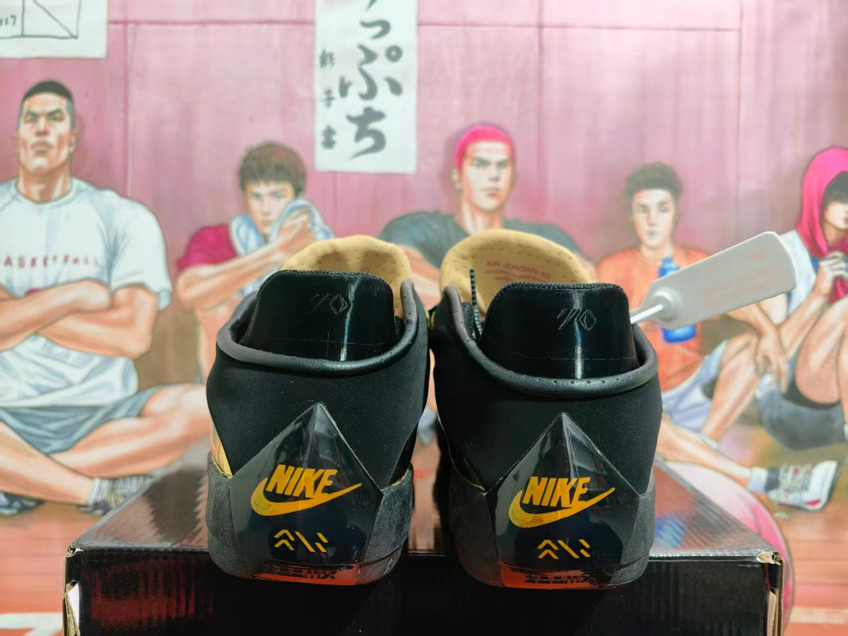 Nike Air Jordan 38 Black and Metallic Gold Basketball Shoes