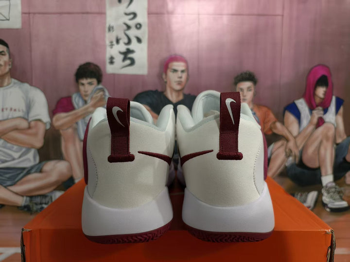 Nike White and Red Basketball Sneakers
