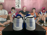 Nike White and Blue Basketball Sneakers