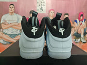 White and Black High-Top Basketball Sneakers