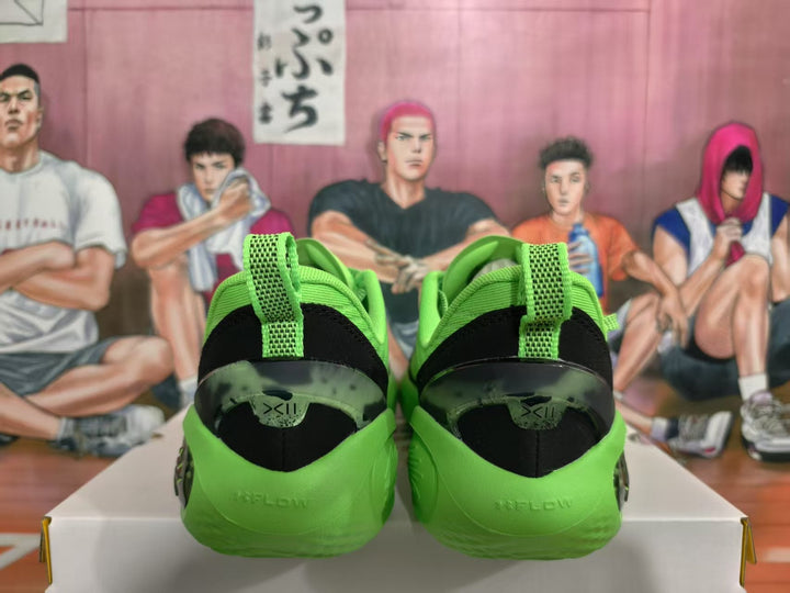 Green Low-Top Basketball Sneakers
