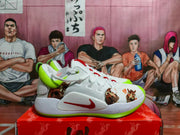 Nike Zoom Basketball Shoes White and Fluorescent Green