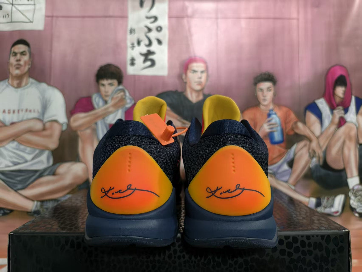 Nike Clark Basketball Sneakers Navy Red and Yellow