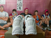 White Chunky Sneakers with Layered Panels