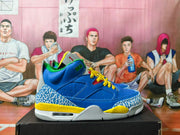 Jordan 3 Blue and Yellow Basketball Sneakers