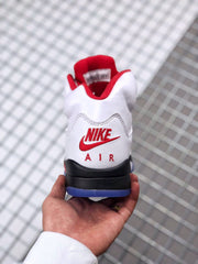 Air Jordan 5 Fire Red White Black Red Sneakers