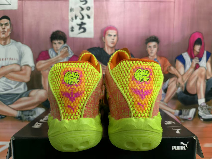 Puma Basketball Shoes in Neon Orange and Lime