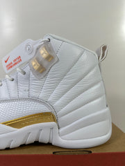 Jordan Air Jordan 12 Retro Phantom White Metallic Gold Sneakers