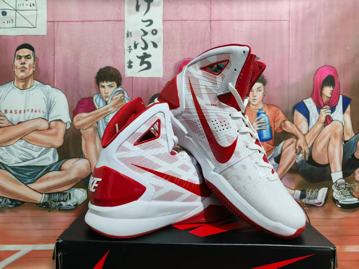Nike Hyperdunk White and Red High-Top Basketball Shoes