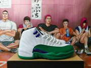 Jordan 12 Retro White Green High-Top Basketball Sneakers