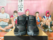 Jordan 12 High-Top Sneakers Black Grey Orange