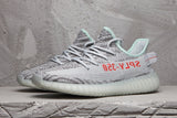 Yeezy 350 V2 Sneakers in Gray with Mint Accents