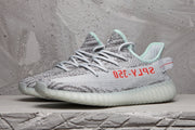 Yeezy 350 V2 Sneakers in Gray with Mint Accents