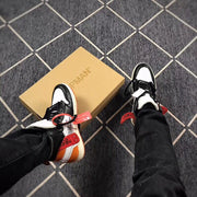 Air Jordan 1 Off-White Black Orange High-Top Sneakers