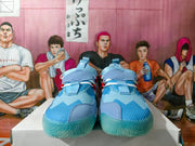 Blue Basketball Sneakers with Boost Detail