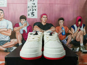 Jordan 5 Retro Low White and Red Sneakers