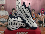 Nike Air More Uptempo Sneakers in White and Navy